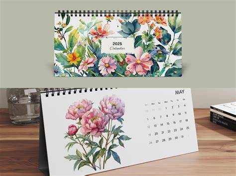 floral desk calendar