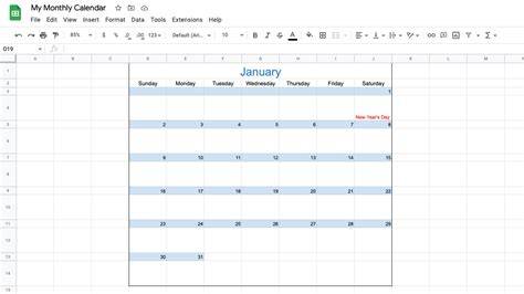 google sheets calendar