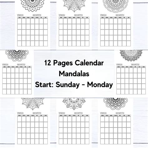 monday mandala calendar