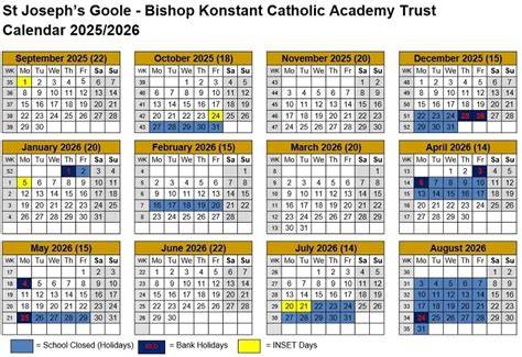 saint joseph s academic calendar