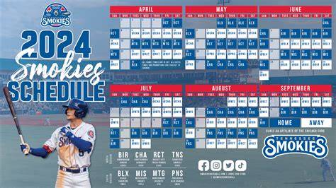 smokies baseball calendar