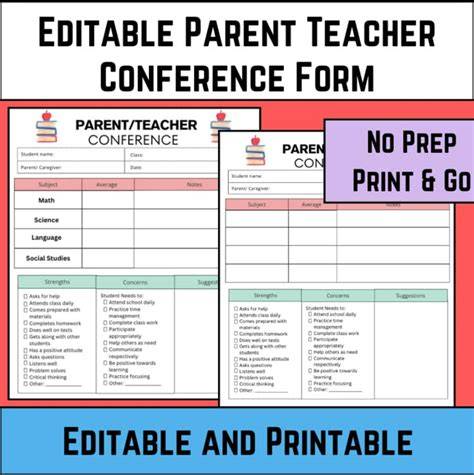 Parent Teacher Conference Form Printable