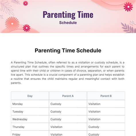 Parenting Time Calendar