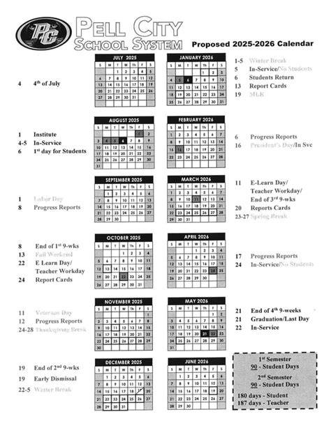 Passaic City Schools District Calendar