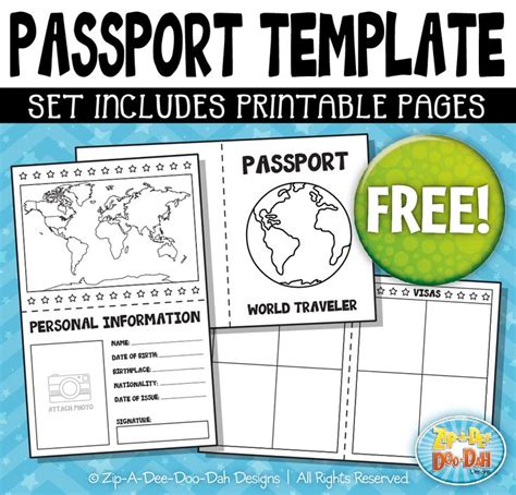 Passport Book Printable Editable