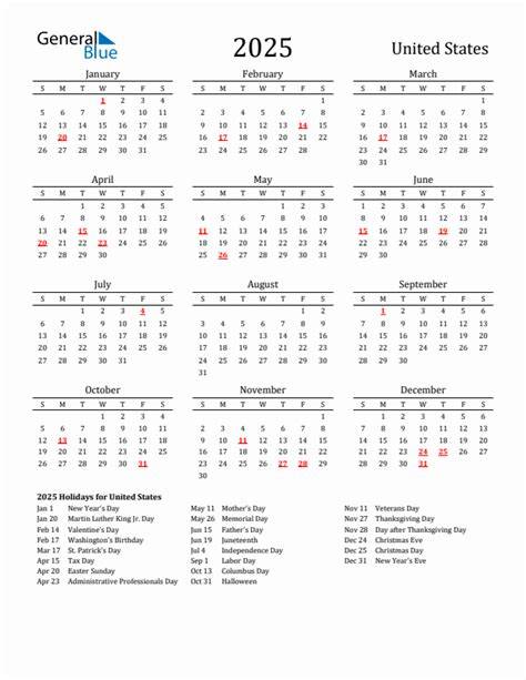 2025 holiday calendar