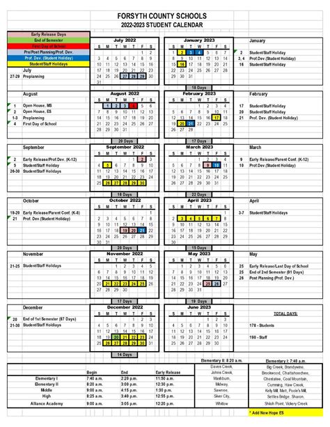 forsyth county schools calendar
