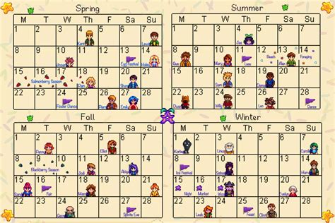 stardew valley calendar