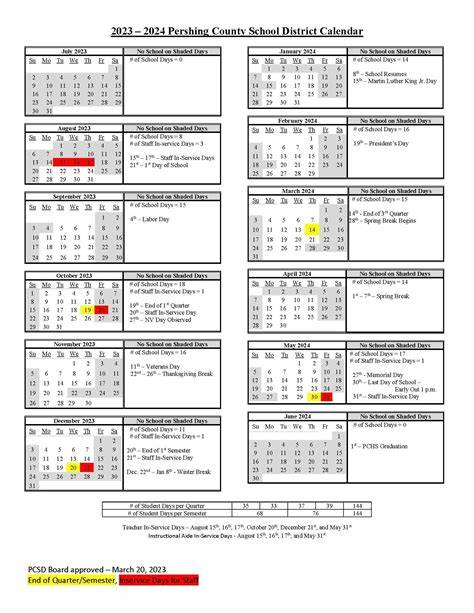 Pcsd School Calendar
