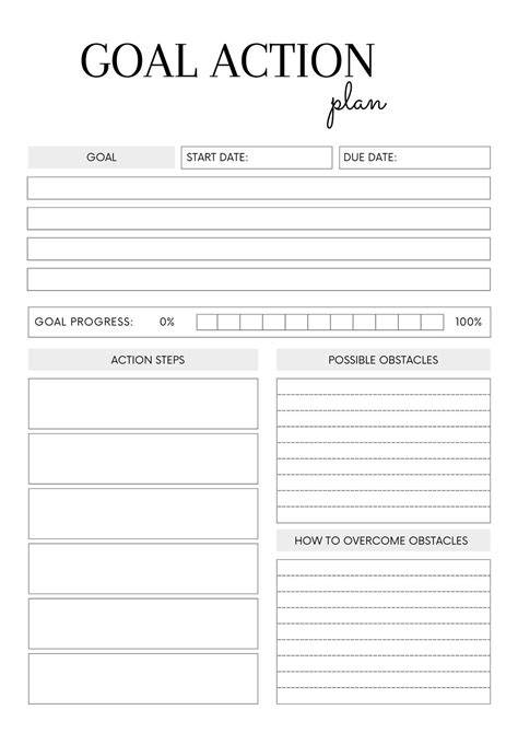 Pdf Printable Goal Sheets