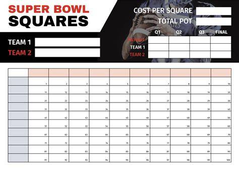 Pdf Printable Super Bowl Squares