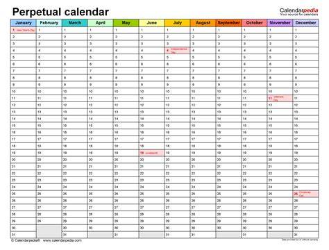Perpetual Calendar Printable