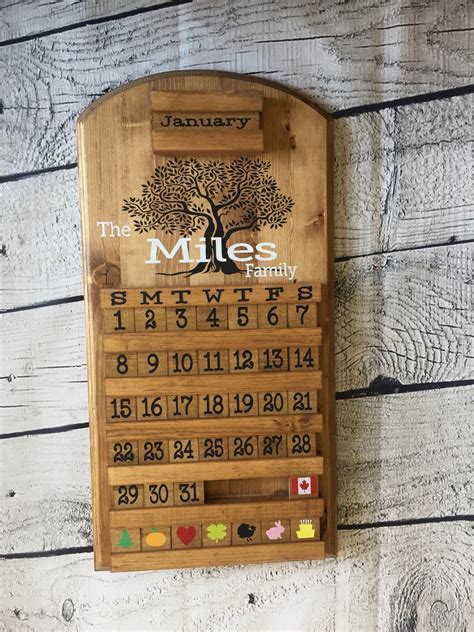 Perpetual Calendar Wooden Wall
