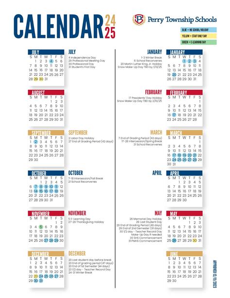 Perry Township Schools Indianapolis Calendar