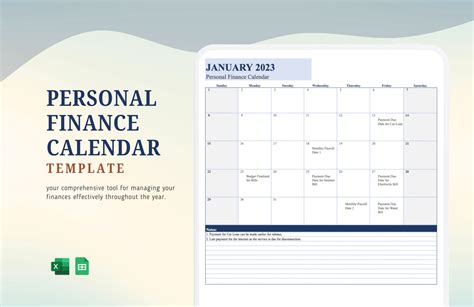 Personal Finance Calendar