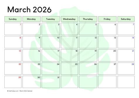 Picture Of March Calendar