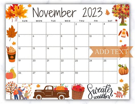 Picture Of November Calendar