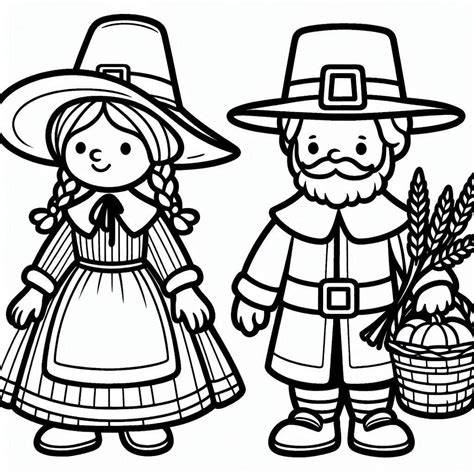 Pilgrims Coloring Sheets