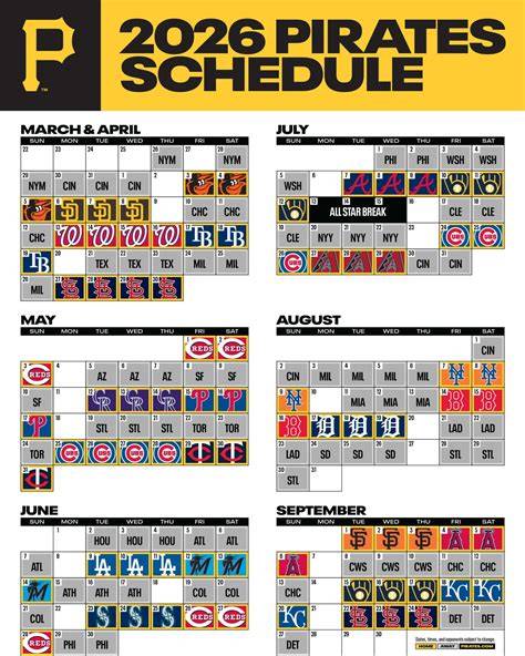 Pittsburgh Pirates Printable Schedule