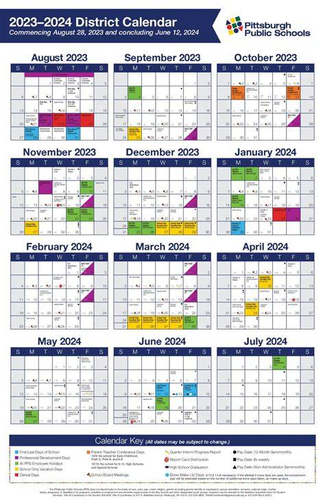 Pittsburgh Schools Calendar