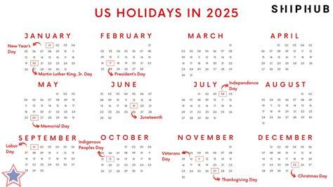 2025 holiday calendar