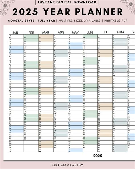 2025 calendar pages