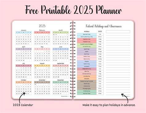 2025 holidays calendar