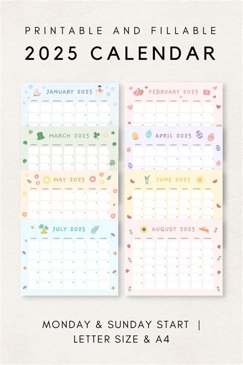 cute calendar 2025