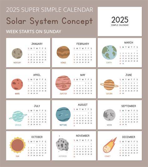 planets calendar 2025