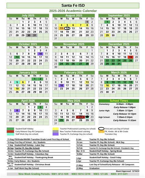 santa fe public schools calendar