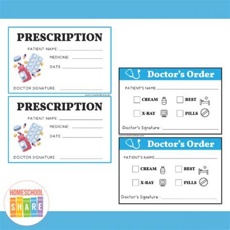 Play Printables Pretend Doctor Forms