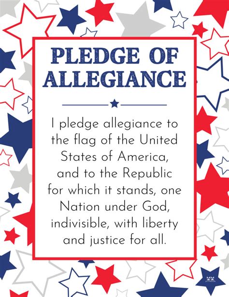 Pledge Of Allegiance Free Printable