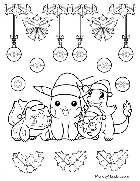 Pokemon Christmas Coloring Pages