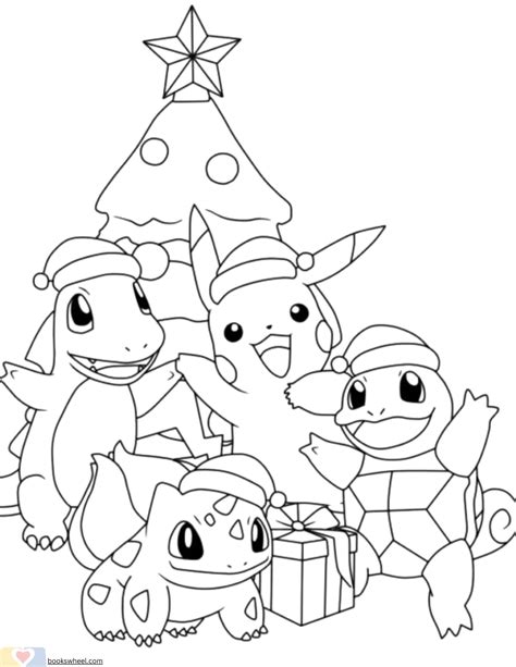 Pokemon Christmas Colouring Pages