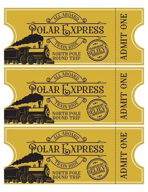 Polar Express Golden Ticket Free Printable