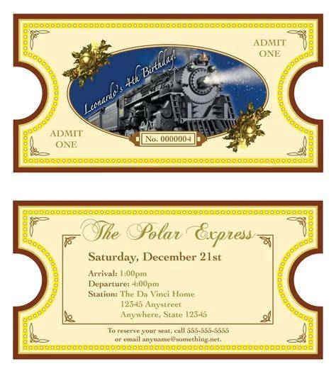 Polar Express Movie Ticket Printable