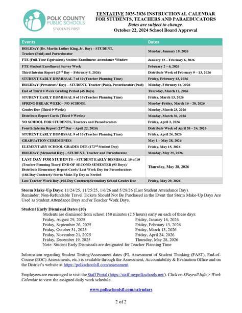 Polk County Florida School Calendar
