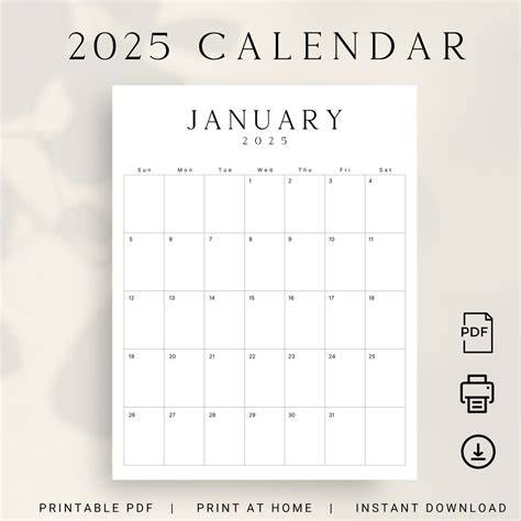 free 2025 calendar by mail