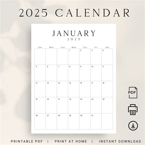 free printable 2025 calendar printable