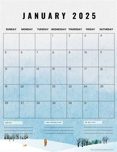 january 2025 calendar