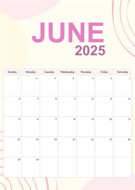 june 2025 calendar