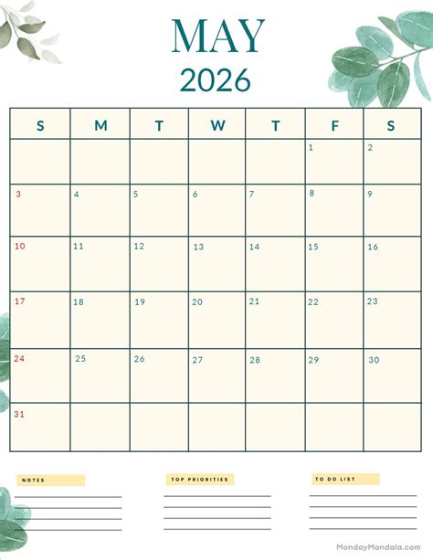 may 2025 calendar