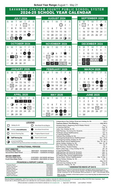 savannah chatham public schools calendar