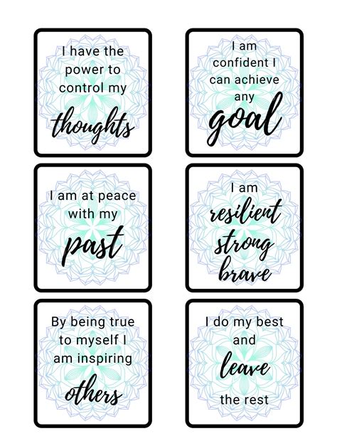 Positive Affirmations For Work Printable