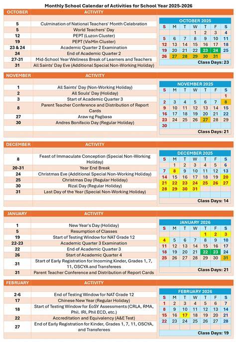 2025 and 2026 school calendar