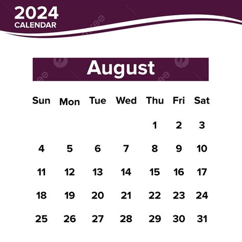 august 2024 calendar