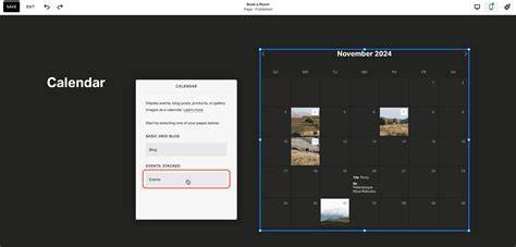 calendar in squarespace