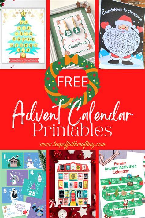 free advent calendar printables