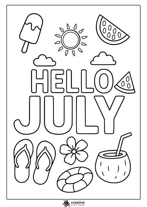 july colouring pages