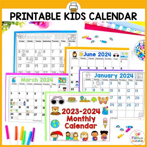 printable children s calendar
